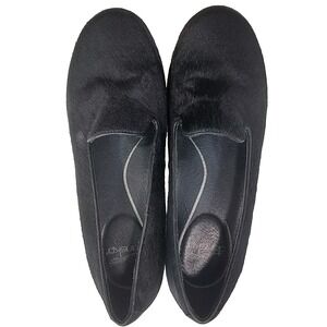 Dansko Olivia Shoes Womens 7.5 Loafers Calf Hair Leather Slip On Business Black